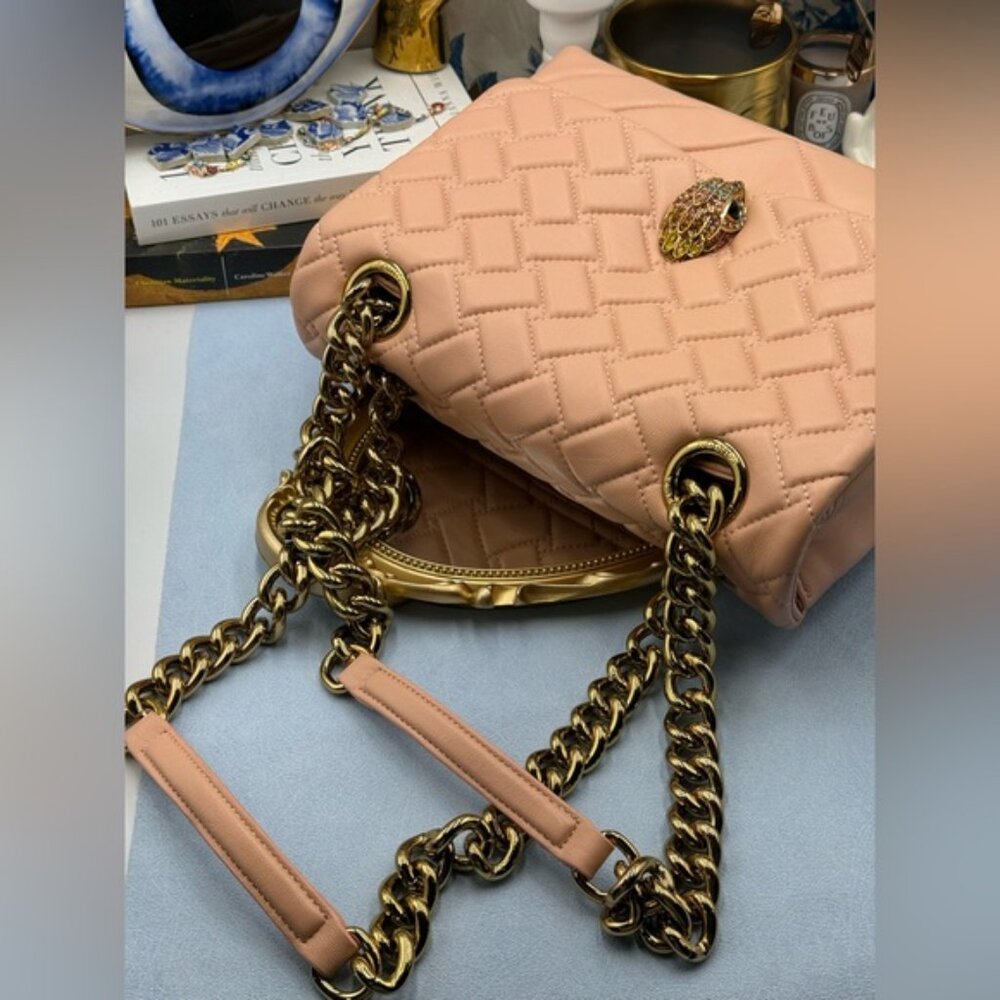 🆕 KURT GEIGER LONDON 🧿 NWOT Large Kensington Long Flap East West Bag, Peach - Picture 10 of 16
